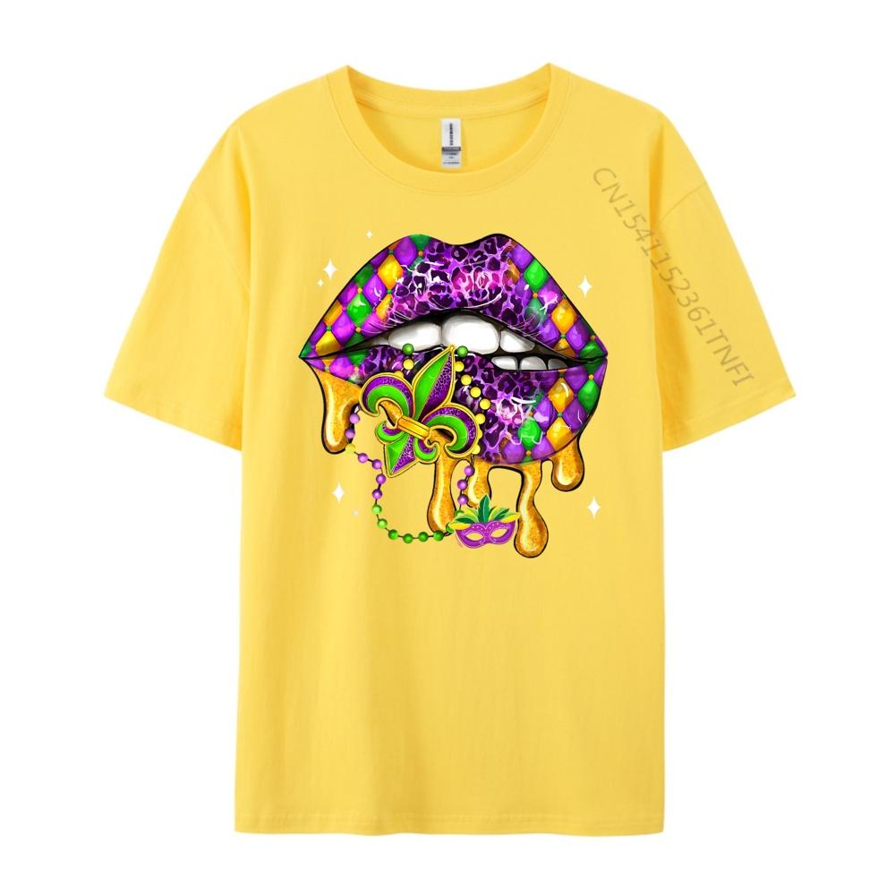 Mardi Gras Lip Women Costume Funny for Women Girl Funny T Shirts Men Original Mens TShirts Normal