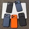 Electroplated Lambskin Leather Phone Case for Apple 13-16 Pro Max with Large Window