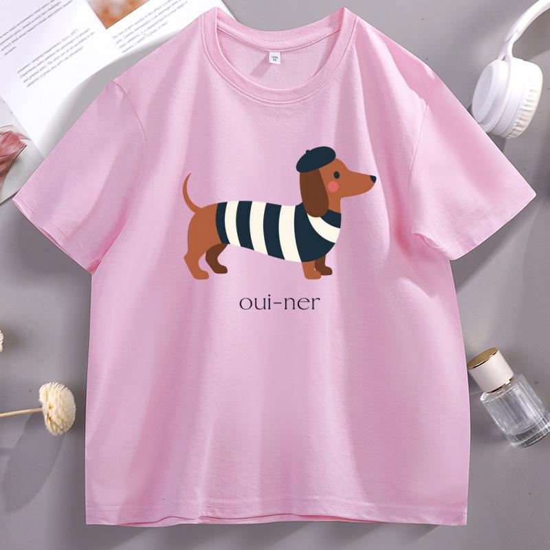 French Dachshund T Shirt Dog Tee Cute Wiener Dog Tshirt Funny Graphic T Shirts Summer TShirts Cotton Fashion Tee Shirt Print