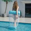 1PC Inflatable Water Hammock with Mesh Outdoor Foldable Striped Floating Bed Pool Lounge Chair for Beach Fun
