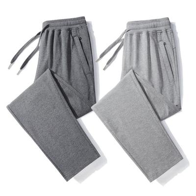 Мужские повседневные брюки, спортивные брюки, летние облегающие, свободные прямые штаны, спортивные брюки больших размеров, однотонные