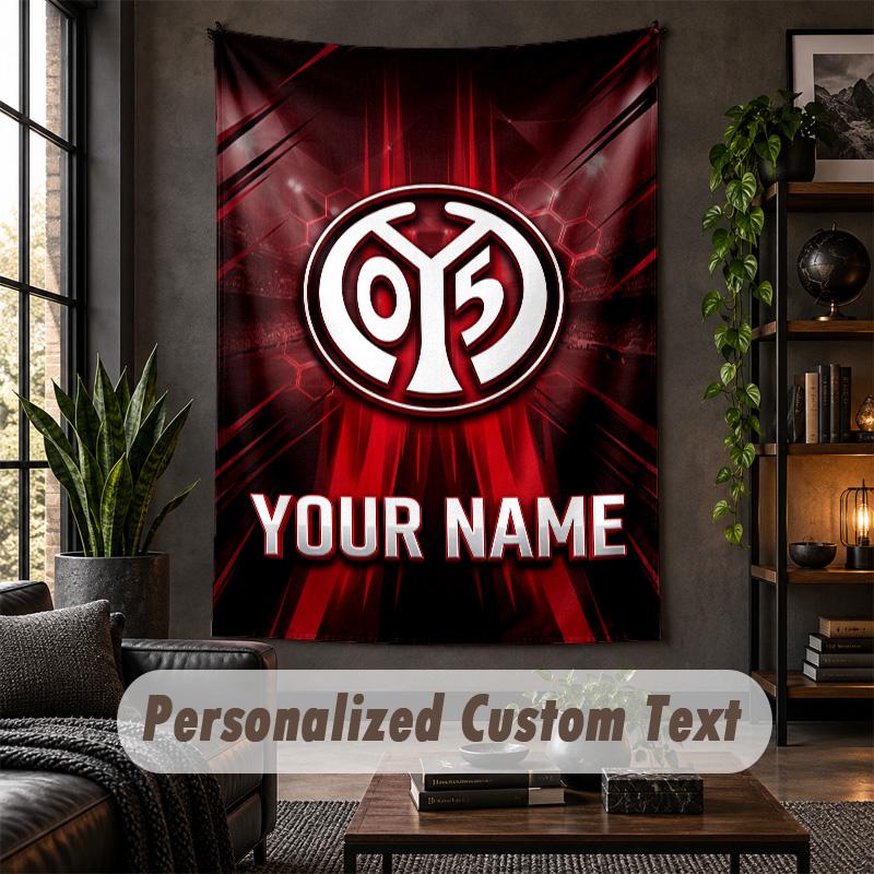 Personalized Wall Tapestry,Mainz 05 Custom Text, Soft Fabric Wall Art For Indoor Decoration
