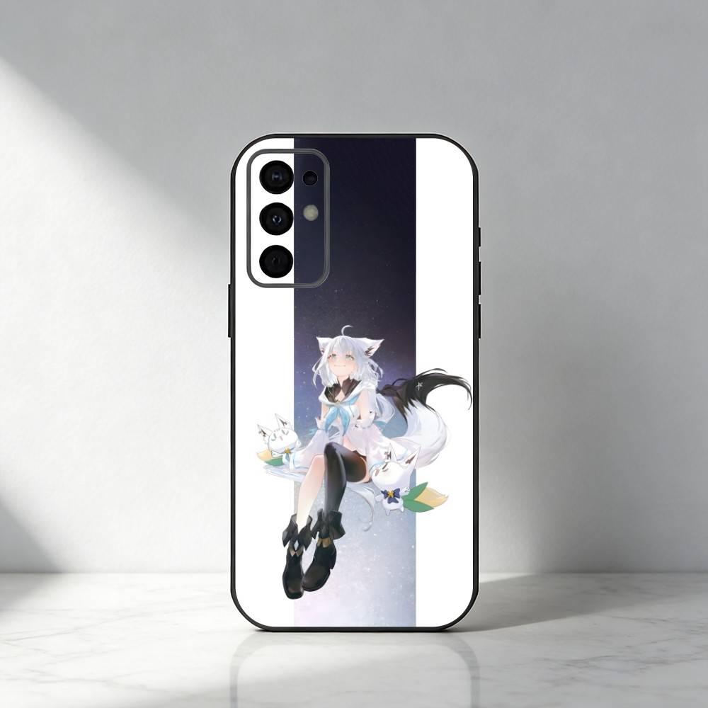 HOLO Shirakami Fubuki Phone Case For Samsung S25,S24,S21,S22,S23,S30,Ultra,S20,Plus,Fe,Note,5G Black Cover