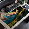 Forest Waterfall Mountain Mousepad Pc Accessories Desk Interior Gaming Mats Playmat Carpet Mouse Mat Desk Pad Office Decor Gamer