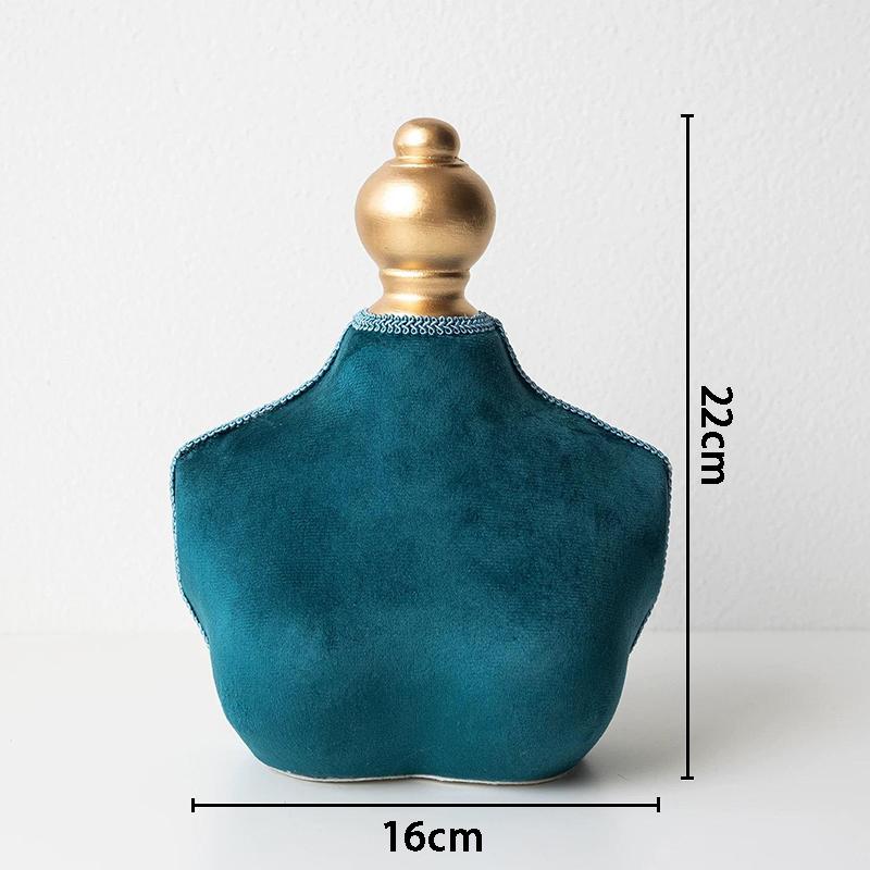 Retro Jewelry Display Stand Luxury Showcase Necklace Display Rack Live Streaming Blue Velvet Necklace Jewelry Shooting Props
