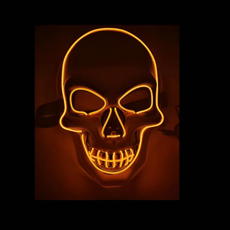 Halloween Horror Scary Ghost Head Clown Bar Dj Nightclub Led Cold Light Mask White Skull Glowing Ghost Face