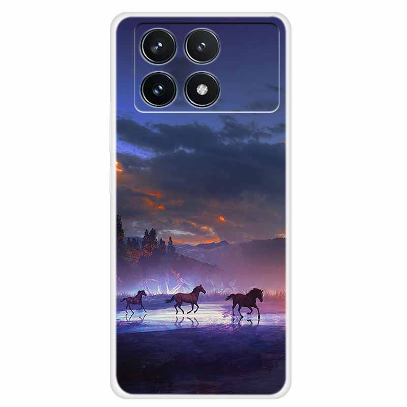 Clear Cover For Xiaomi Poco F6 Pro Case 2024 Paint Soft Silicone TPU Back Cases For Xiaomi Poco F6 Pro 5G Phone Cover Capa Coque