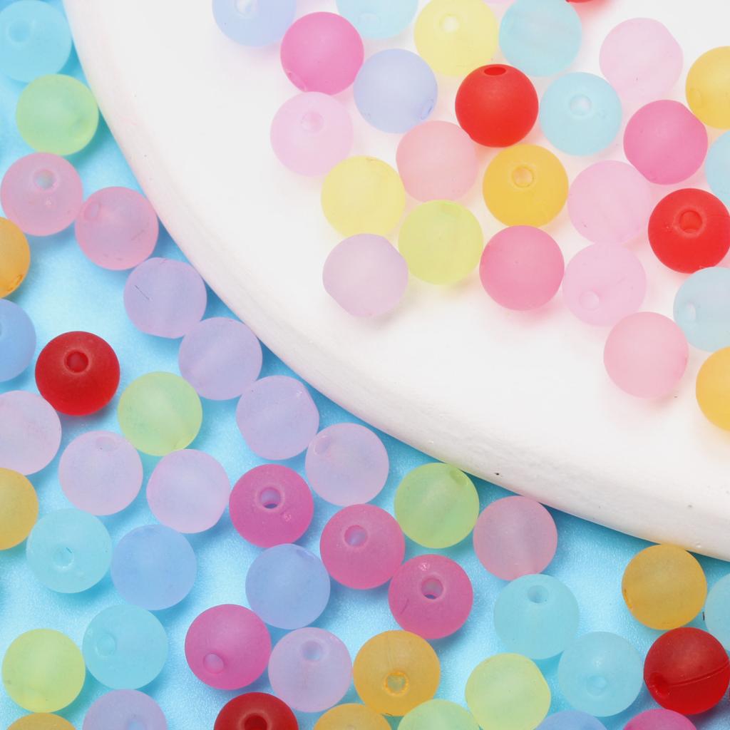Креативные акриловые бусины для глазури «сделай сам», красочные полупрозрачные цветные 80 шт., 6 мм, круглые поделки для изготовления ювелирных изделий