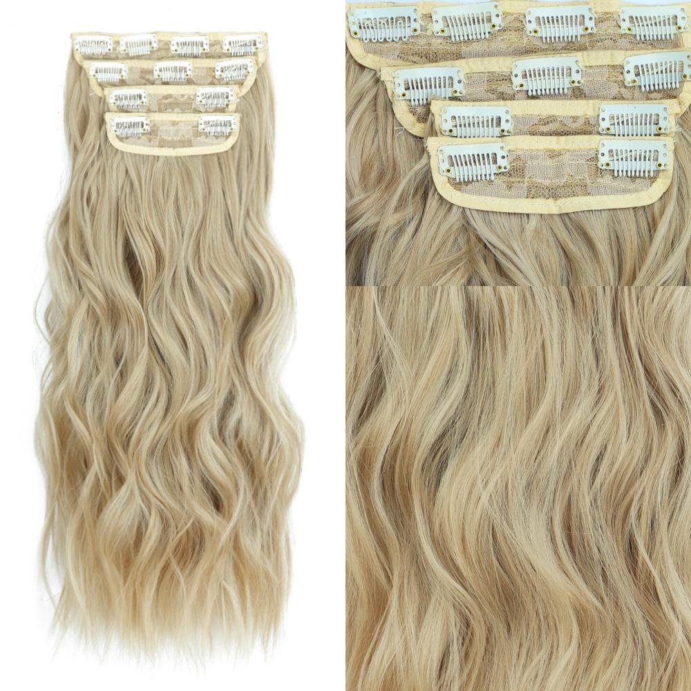 MISSQUEEN Светло-коричневые длинные волнистые волосы для наращивания из синтетического волокна, натуральные 4 шт., на клипсе, женская модная повседневная одежда, волосы