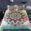 Mandala Flower Duvet Cover Set Bohemian Style Colourful Flowers Comforter Cover King Size for Boys Girls Polyester Bedding Se