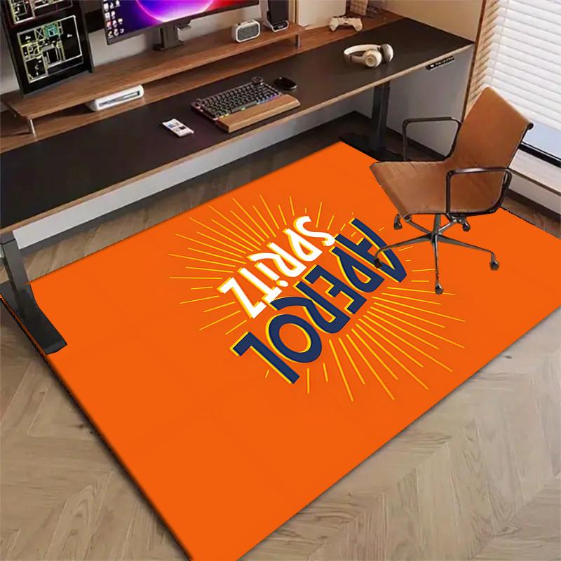 Aperol Spritz Polyester Carpet, Soft Indoor Mat for Office Chair, Living Room, Computer Desk - Decorative Home Office Rug Design