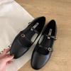 Mary Jane Shoes In the Autumn of 2025 New French Retro Fairy Style Hollow Flat Bottom One-word Buckle Belt Casual Single Shoes