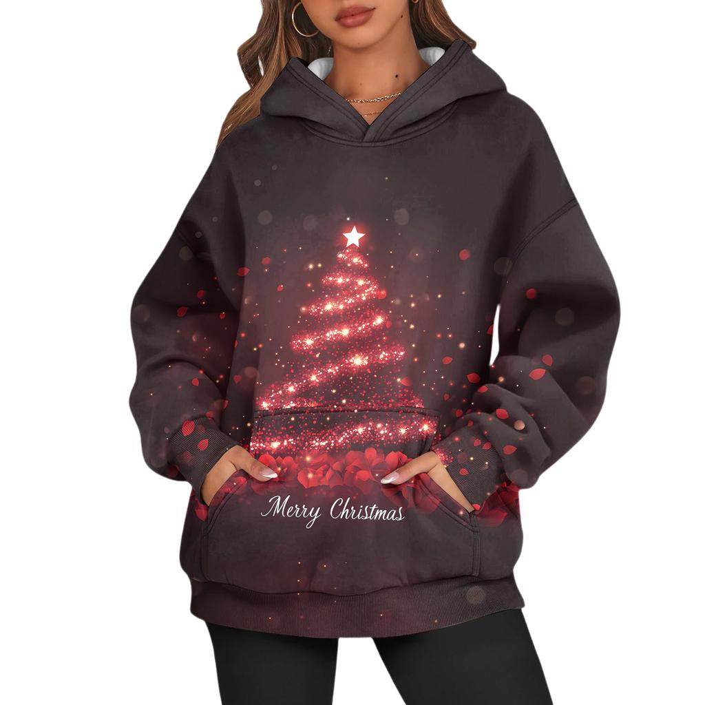 Women's Fashion Daily Versatile Casual Crewneck Sweatshirts Long Sleeve Printed Top Sweatshirts