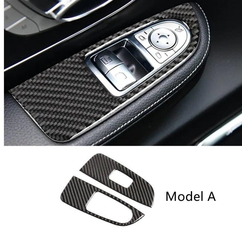 ABS Carbon Fiber Interior Moulding Trim Window Glass Lift Switch Sequins Frame For Mercedes Benz V Class W447 V260 2015-