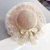 Cute Fashion Children's Summer Sun Protection Straw Hat Breathable Lace Sun Protection Hat Outing Sun Protection Beach Hat