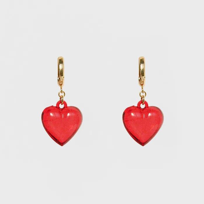 Сердце смелые серьги-гвоздики в одно касание (2colors)
