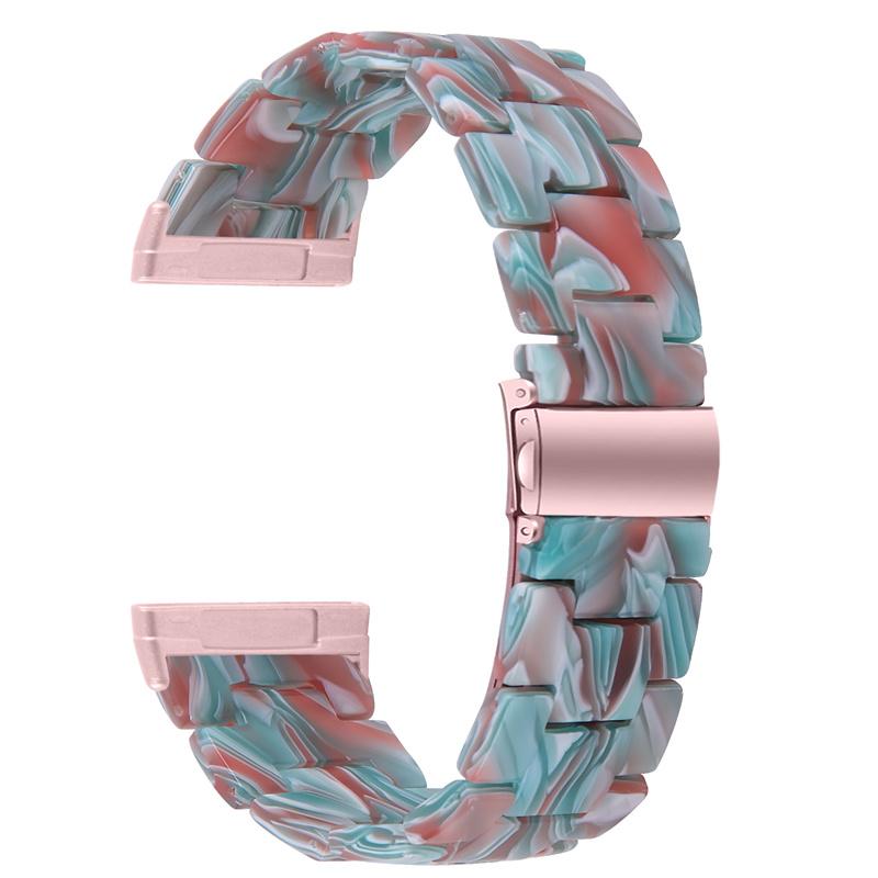 Resin Band for Fitbit Versa 4/Sense 2,20mm Lightweight Watch Strap Bracelet with Stainless Steel Buckle