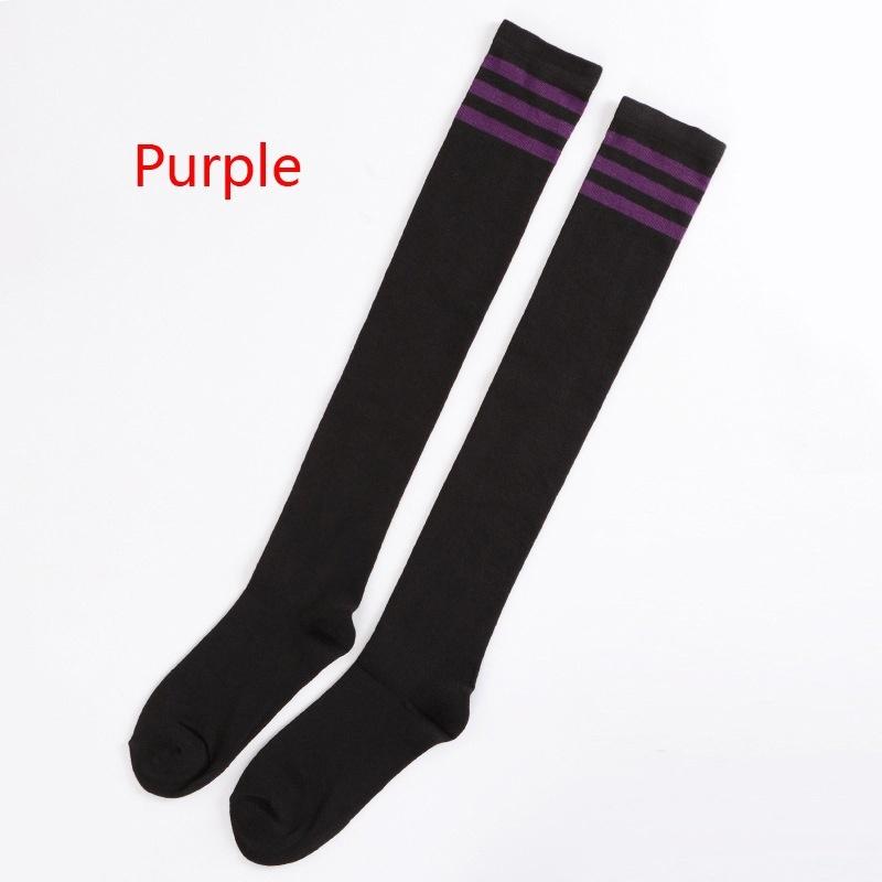Сексуальные модные хлопковые гольфы в полоску для женщин и девочек, гольфы до бедра, длинные носки