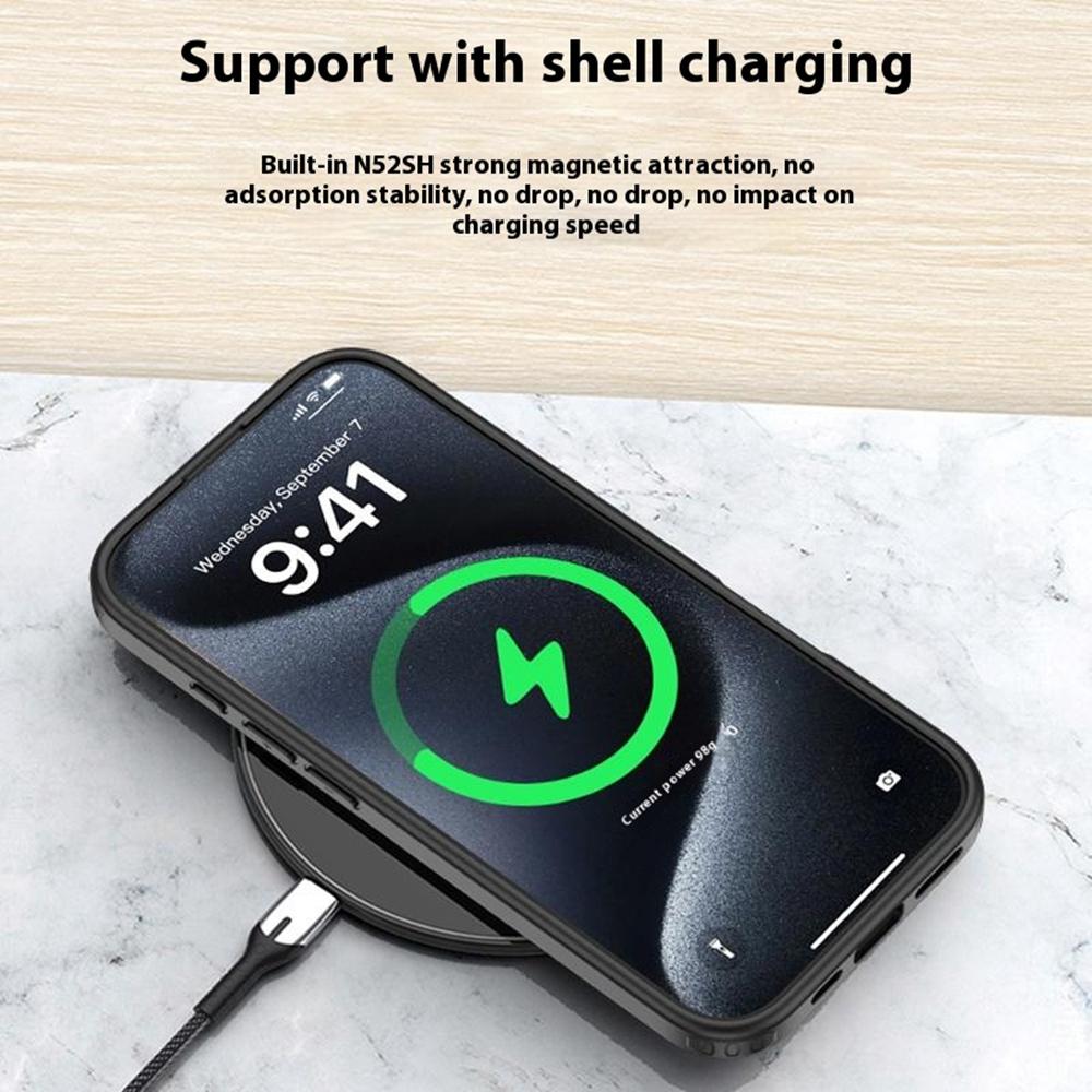 For iPhone 16 Case Compatible with MagSafe Shockproof PC+TPU Phone Cover