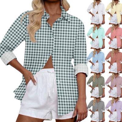 Женские повседневные модные топы с длинным рукавом и пуговицами, свободная рубашка