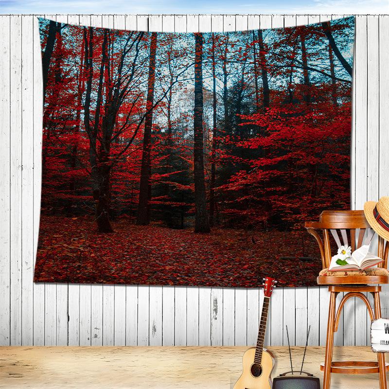 Романтический осенний пейзаж лес лиственный домашний гобелен спальня гостиная фон эстетизм украшения