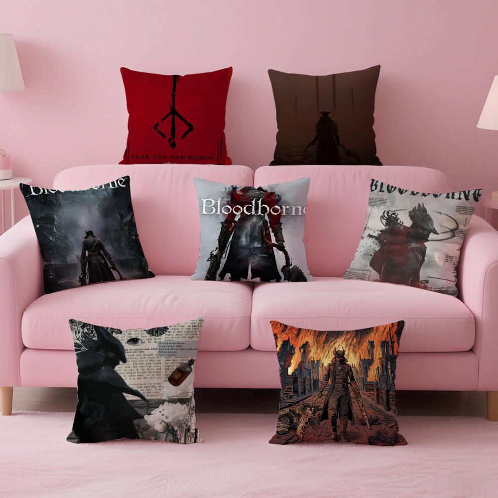 game horror BBloodborne Cushion Cover Pillow Case Soft Friendly Fabric Concealed Zipper