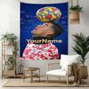 Cristiano Ronaldo Custom Your Name Wall Decor Tapestry Art For Pet Memorial Birthdaywedding Party Backdrop Family Gift