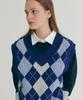 Жилет из шерсти с узором "ромбы" Clove [22Fw Clove] (синий)