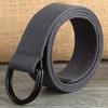 Double Ring Buckle Canvas Belt Men's and Women's BlackDType Buckle Cloth Fabric Belt Semicircular Ring Lengthened Canvas Pant