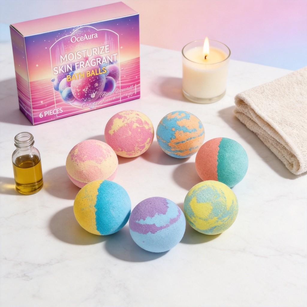 Bath Ball With Hydrating Formula And Long Lasting Floral Scent For Daily Skin Cleansing And Gentle Exfoliation
