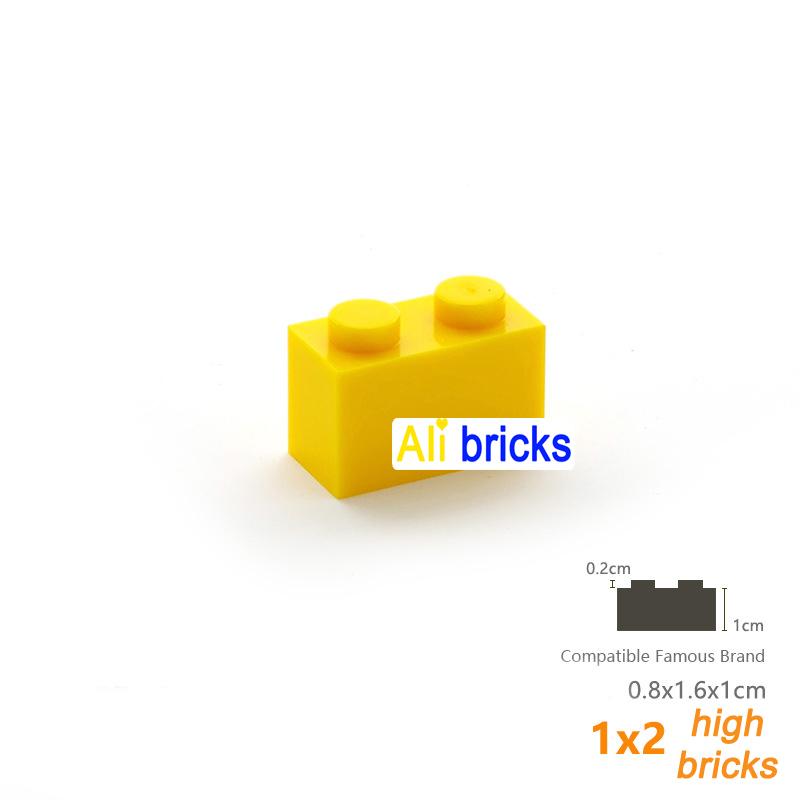 60pcs/lot Bulk Blocks Building Bricks Thick 1X2 Educational Assemblage Construction Toys for Children Size Compatible With Brand