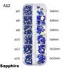 12-Grid 3D Nail Art Rhinestones Set Super-Shiny Flatback Adhesive Rhinestones for DIY Decorative Nail Art Multiple Shapes
