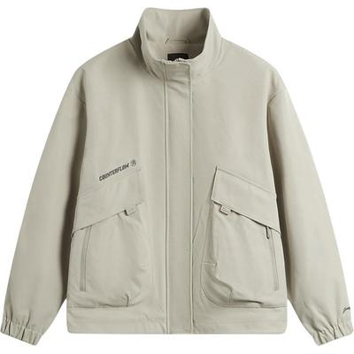 Li Ning CF Fashion Универсальная повседневная куртка с длинным рукавом Женские куртки цвета хаки AJDU284-3