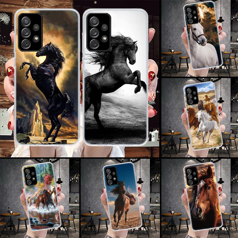 Чехол для телефона Samsung Galaxy S22 S23 S24 S25 Edge S26 Ultra S20 FE S21 Plus + Fundas Coque Ga с изображением скачущей лошади, большая красота, мягкий