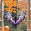 1pc Stained Glass Effect Acrylic Bat Hanging Decoration Gothic Halloween Window Decor Colorful Suncatcher for Home Party Decor Gift