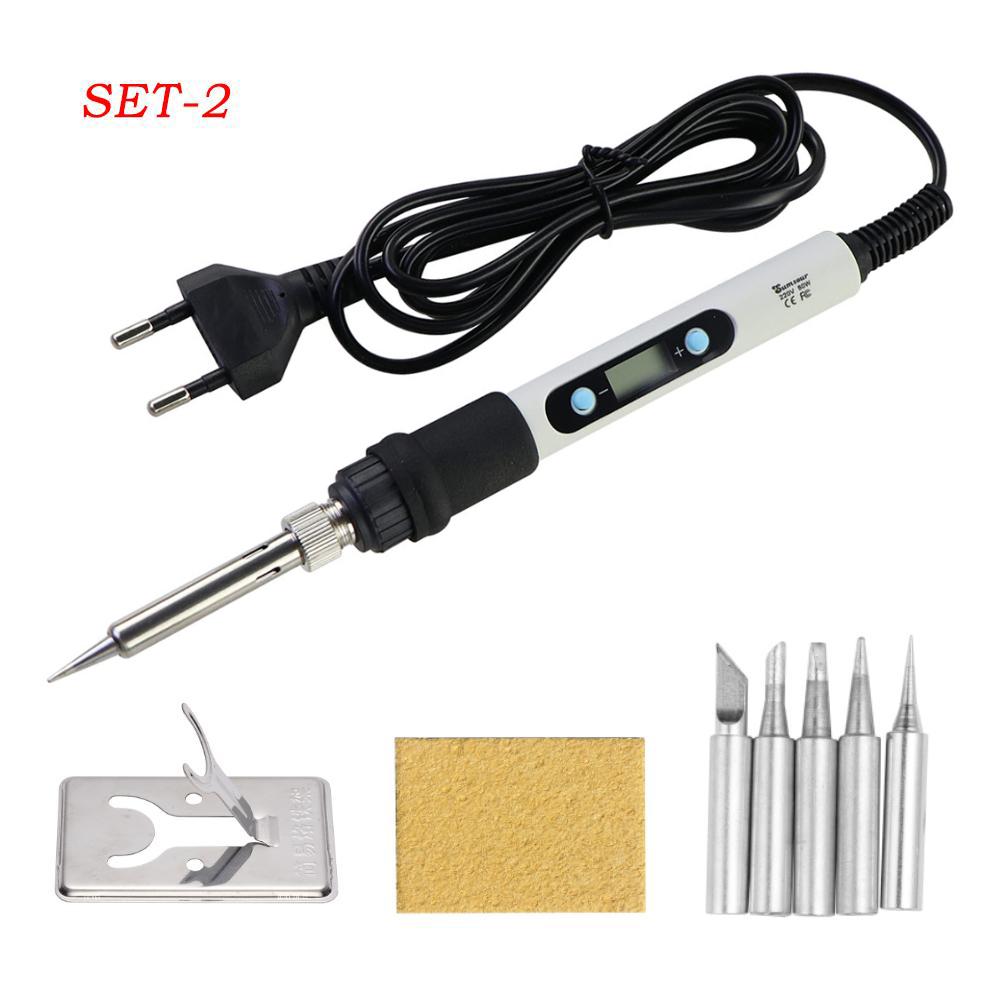 Электрический паяльник с регулируемым термостатом, 220 В/110 В, 80 Вт, сварочный инструмент