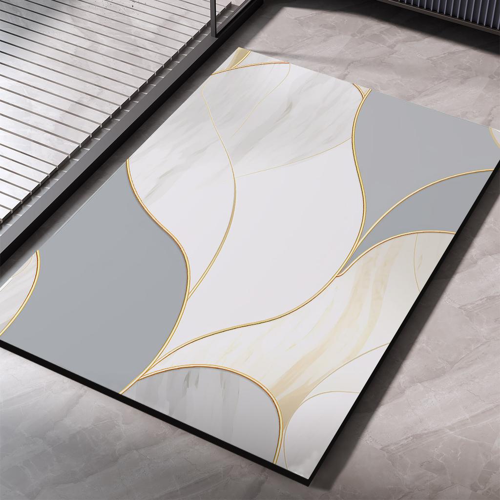 Diatomite Bathroom Carpet Foot Mat Quick Dry Bath Mats Non-slip Shower Rug Toilet Pad Doormat Washable