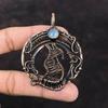 Blue Chalcedony Pendant Copper Wire Wrapped Pendant Handmade Pendant Copper Jewelry Beautiful Dog Pendant Gemstone Pendant Anniversary Gift
