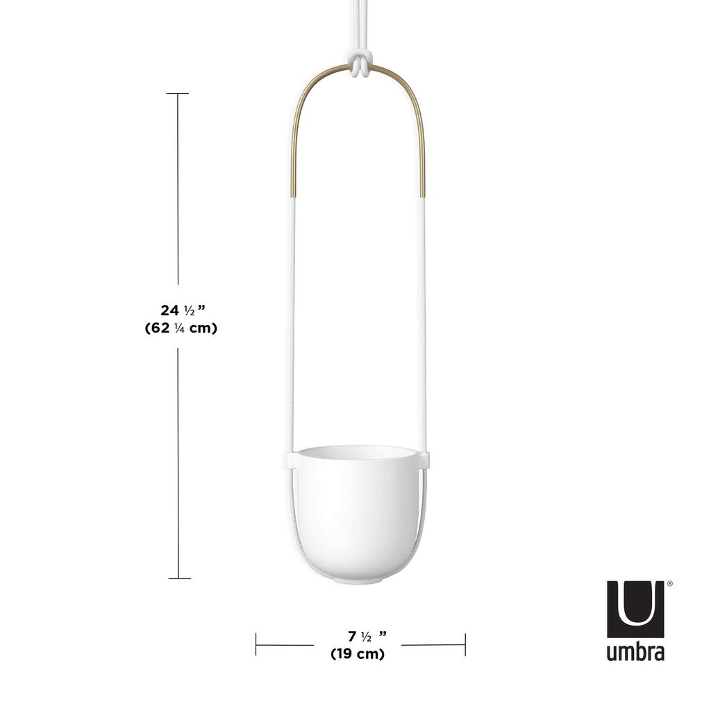 Umbra Ваза-кашпо Boro 21009571660 Белый/Никель Ш19×Г16×В63см