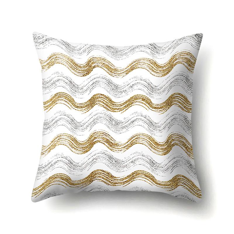 Polyester Pillow Case Decoration Home Gilt Printing Pillow Case Waist Cushion Cover Car Cushion Head Cushion Cover