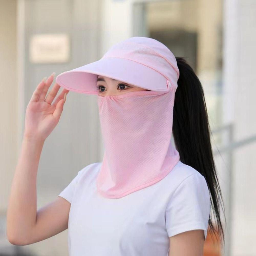 Empty Top Women Sunscreen Hat Foldable Outdoor Cycling Hat Portable Beach Sun Hat