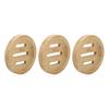 3pcs Bamboo Round Soap Dish Home Bathroom Retro Elegant Self Draining Soap Holder Tray for Kitchen