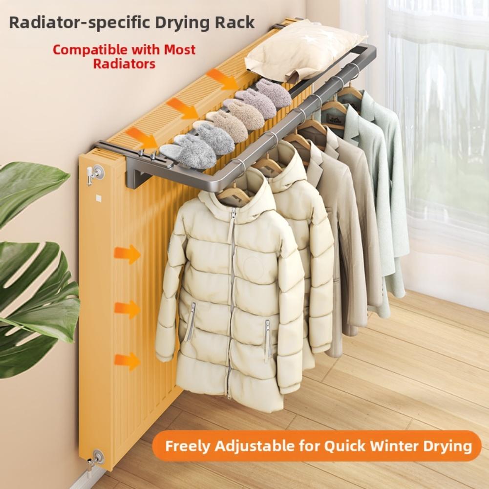 Радиаторная сушилка для одежды из углеродистой стали, регулируемое расстояние от стены 0-16 см, устойчивая к ржавчине, для различной одежды