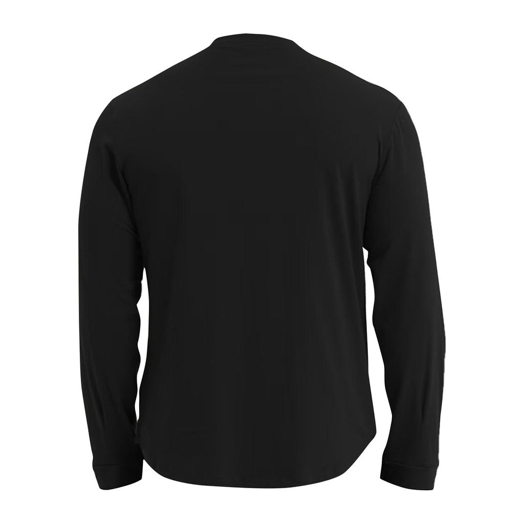 Мужские весенние однотонные ретро-топы с длинным рукавом на пуговицах, мужские повседневные модные топы