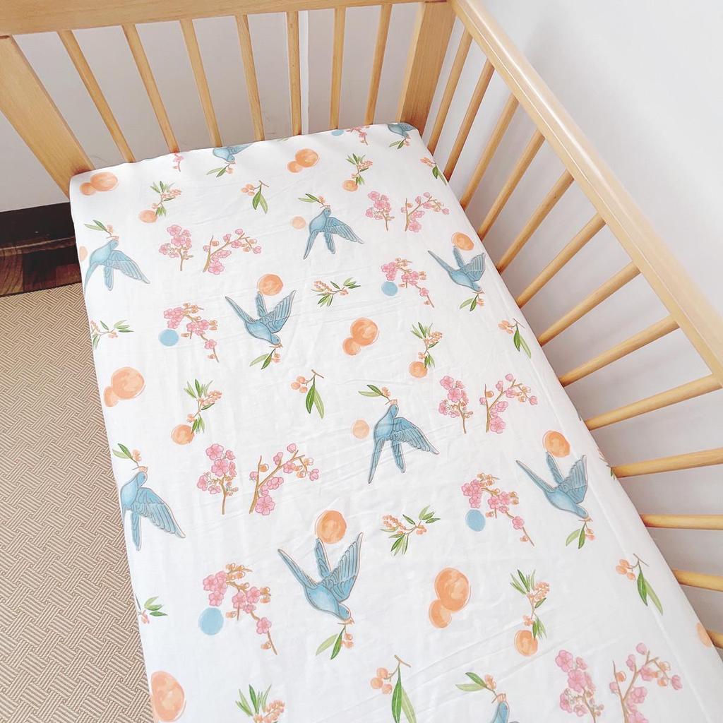 Новорожденный Хлопковая Марля Простыня на Резинку для Детской Кроватки - Чехол для Детского Матраса