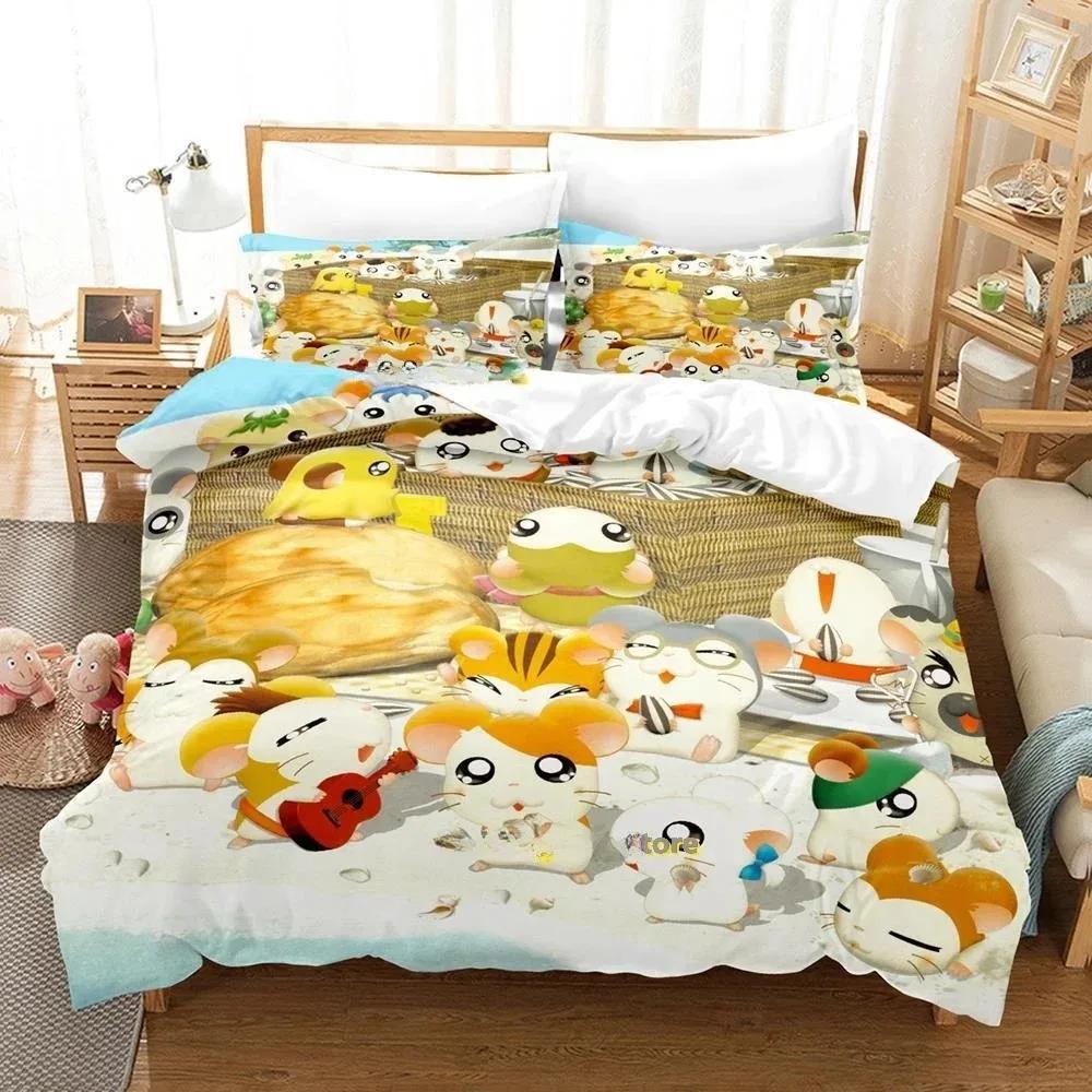 3D Печатный Мультяшный Животный Hamtaro Комплект Постельного Белья Односпальный Полуторный Полный Queen King Размер Комплект Постельного Белья Взрослый Детский Спальня Пододеяльник Комплекты