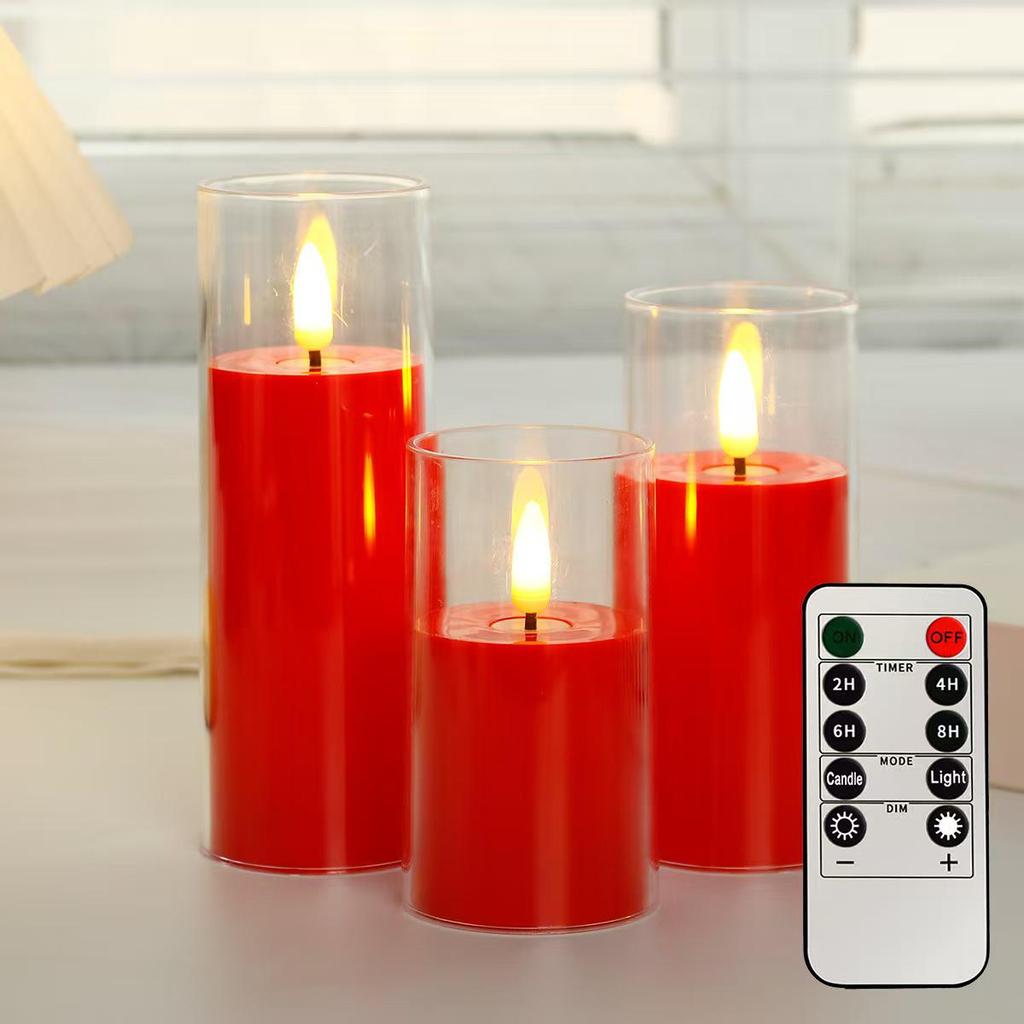 Acrylic LED Candle Atmosphere Light with Remote - Ideal for Romantic Birthday and Party Decorations.