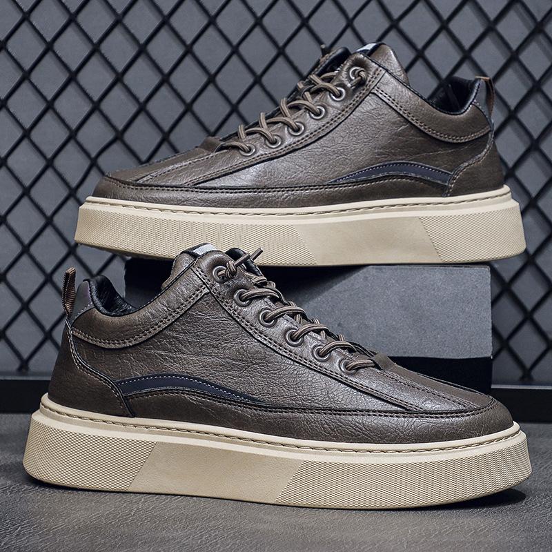 Осенние мужские спортивные туфли на толстой подошве, низкие, слипоны для увеличения роста и нескользящие повседневные туфли