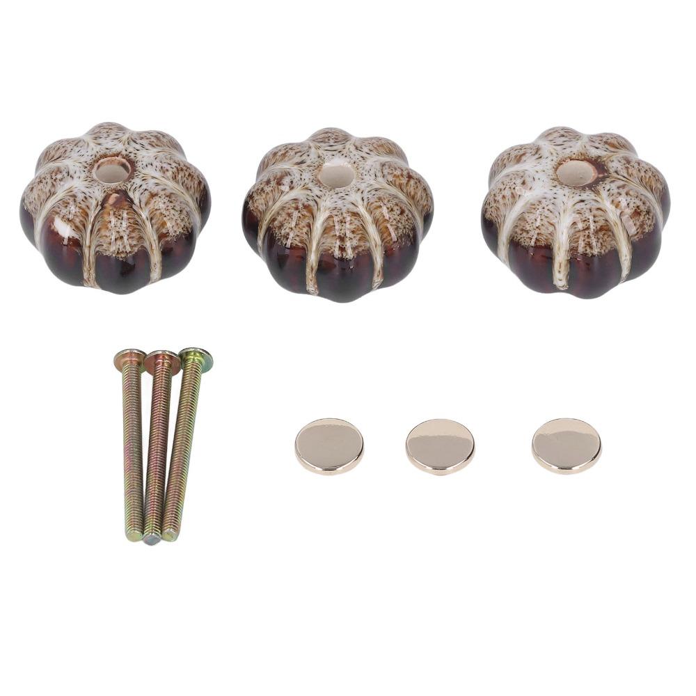3pcs Gold Pumpkin Cabinet Knobs Durable Pumpkin Pull Handles Classical Pumpkin Door Pulls Cabinet
