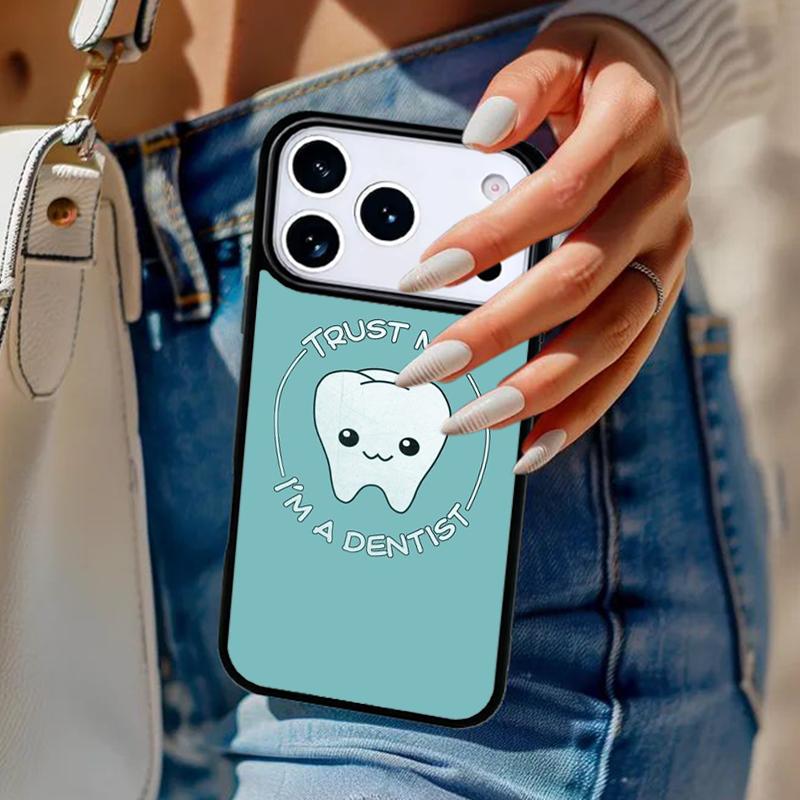 Милый чехол для телефона с зубами и дантистом Для iPhone 17 Air 14 15 13 12 Max Чехол Для Apple 14 15 16 16e 11 Pro Max Plus